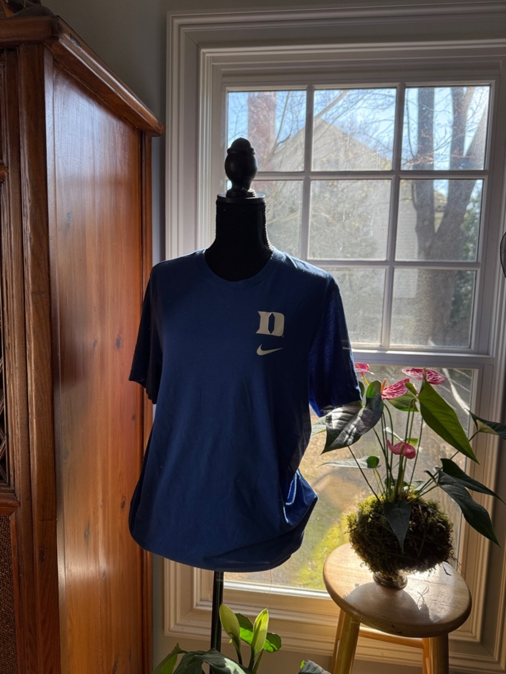 Nike Men's DUKE Royal Blue Short Sleeve Tee with White Logos